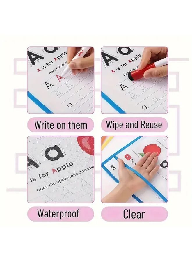13pcs Reusable Dry Erase Pockets Set with 7 Pens for Teachers Classroom Supplies - Image 4